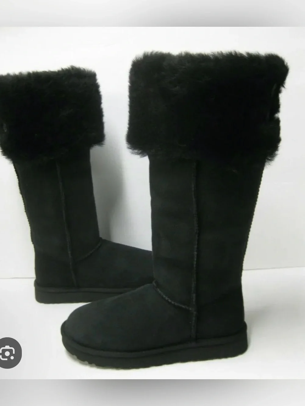 UGG Bailey Over The Knee Black Suede Boots Size 9